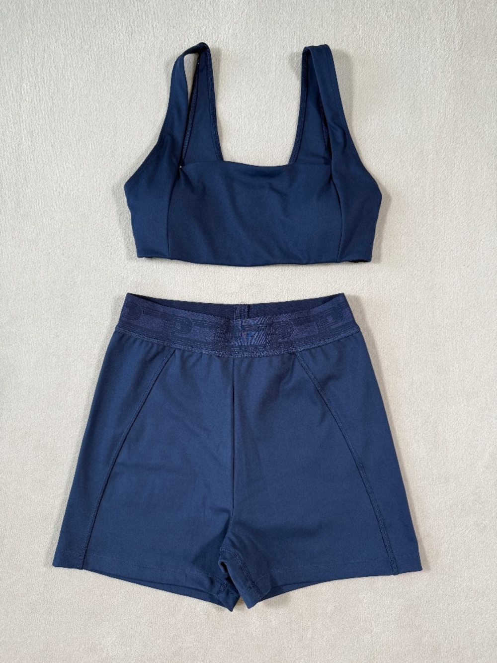 PINK Victoria's Secret Set Medium Navy Sports Bra and 3" Bike Shorts Workout